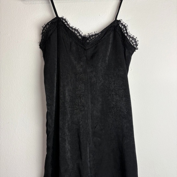 Dee Elly Womens XS Lace Trim Sleeveless Black Velvet Straight Leg Jumpsuit - Picture 3 of 6